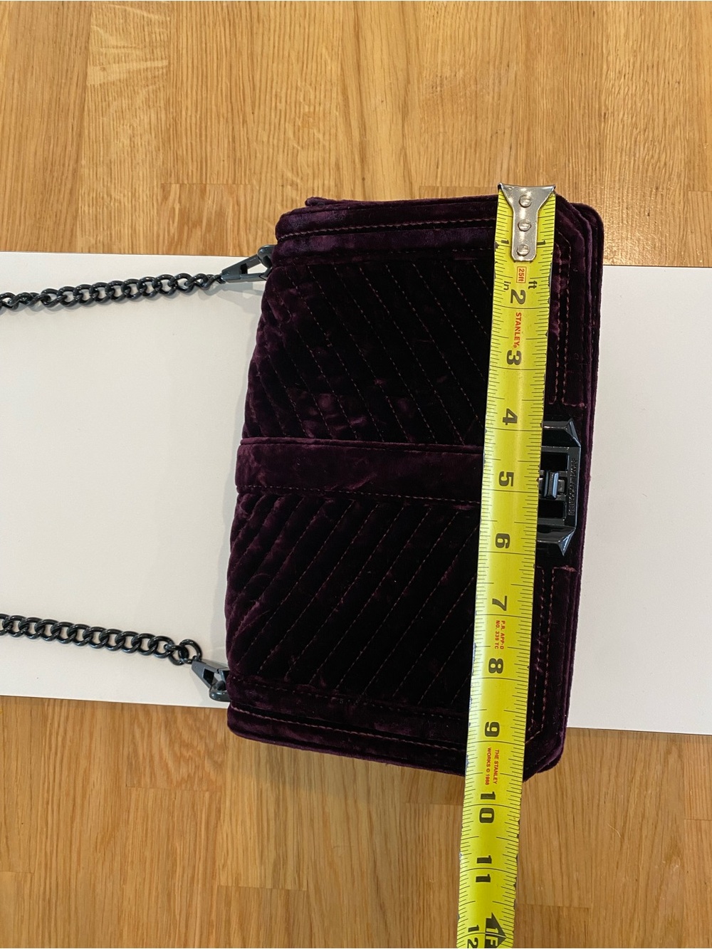 Rebecca Minkoff Purple Velvet Quilted Crossbody Bag - EXCELLENT CONDITION - Picture 6 of 9